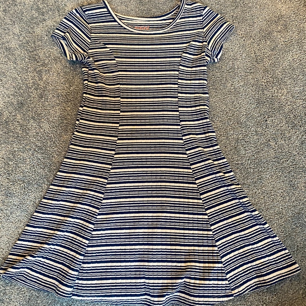 Girls Blue and White striped dress